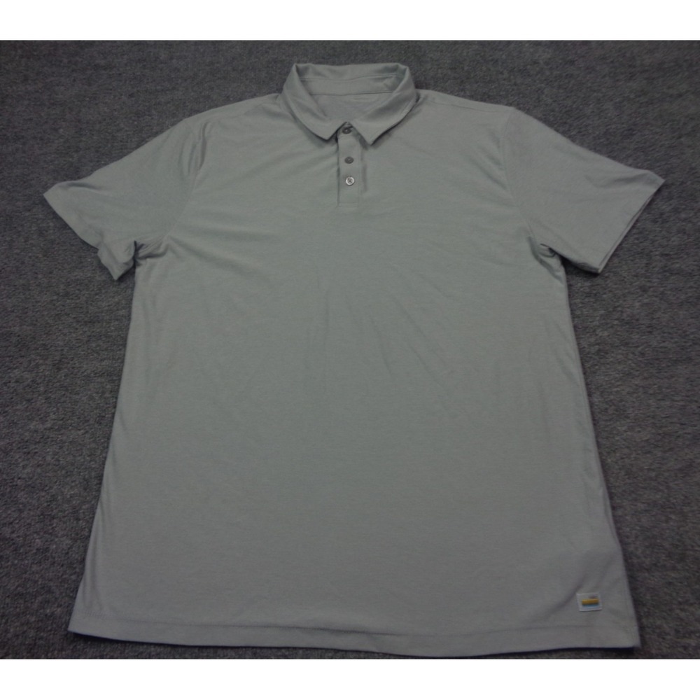 Vuori Shirt Mens Large Gray Strato Tech Polo Stretch Golf Performance